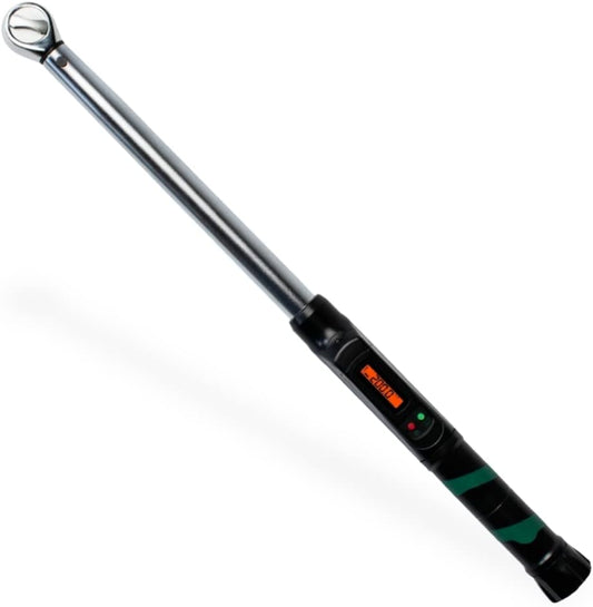 Digital Torque Wrench - 1/2" Drive (25-250 ft-lb) Precision Torque Tool - Electronic Scale & Click-Style Design, Mechanic's Tool for Automotive, Motorcycle, & Bike Maintenance