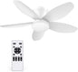 35 Inch Ceiling Fan with Lights and Remote Control, Quiet Modern Low Profile Fan Light with 6 Speeds, Dimmable LED, Reversible Blades for Bedroom Living Room Indoor/Outdoor, White