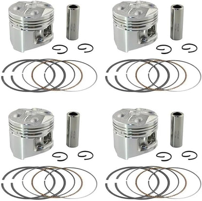 For FZ250 FZR250 1HX Motorcycle Engine Parts STD +25 +50 Cylinder Bore Size 48 48.25 48.50 mm Piston & Rings & Clips Spare parts(4 Sets 48.25mm)