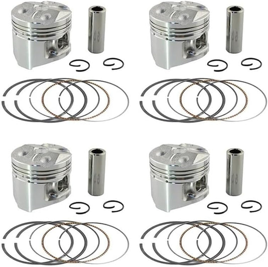 For FZ250 FZR250 1HX Motorcycle Engine Parts STD +25 +50 Cylinder Bore Size 48 48.25 48.50 mm Piston & Rings & Clips Spare parts(4 Sets 48.25mm)