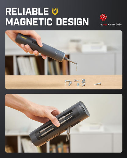 Fanttik S1 Pro Electric Screwdriver, Power Screwdriver with16 S2 Steel Bits, 3 Torque Settings, Max 6 N.m, 2000mAh Battery, LED Light & 1/4''Hex, Ideal Tool for Furniture & Gaming PC