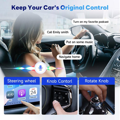 Carlinkit HD2CP Pro HDMI Wireless CarPlay Adapter- Wired CarPlay to Wireless Car Play & Android Auto Dongle, 3 in 1 Stream TV Stick/Phone/Games to Screen HDMI Converter, iOS 10+ & Android 11+