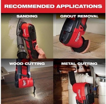Milwaukee 2626-20 M18 18V Lithium Ion Cordless 18,000 OPM Orbiting Multi Tool with Woodcutting Blades and Sanding Pad with Sheets Included (Battery Not Included, Power Tool Only)