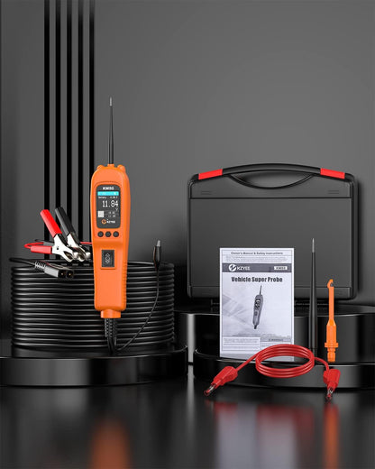 KZYEE KM50 (Upgrade of KM10) Power Circuit Probe Kit - 12V/24V Automotive Circuit Tester Current Probe with AC/DC Voltage/Resistance/Diode/Frequency/Duty Cycle/Fuel Injection, Activate Component