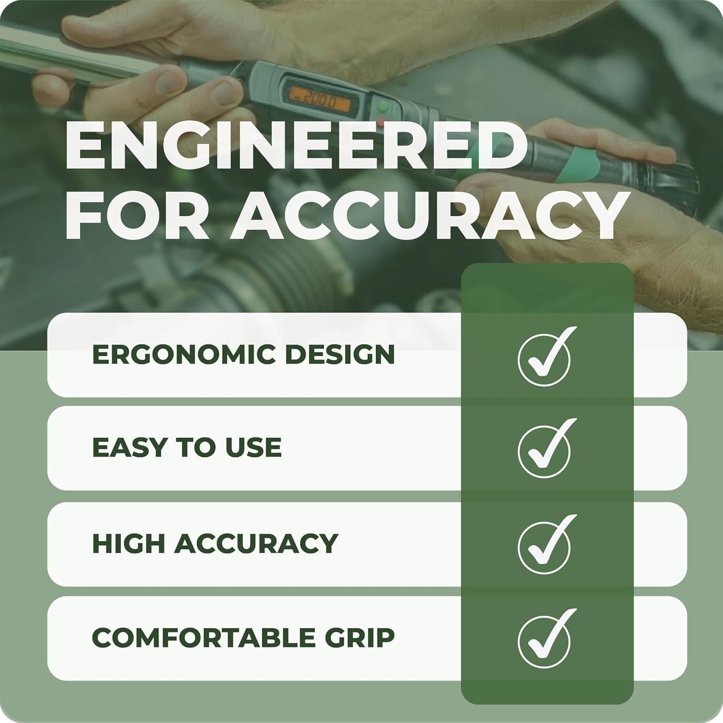 Digital Torque Wrench - 1/2" Drive (25-250 ft-lb) Precision Torque Tool - Electronic Scale & Click-Style Design, Mechanic's Tool for Automotive, Motorcycle, & Bike Maintenance