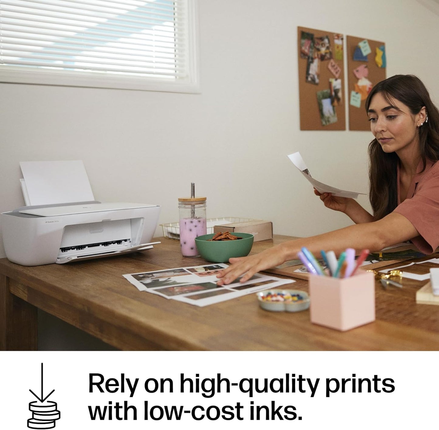 HP DeskJet 2855e Wireless All-in-One Color Inkjet Printer, Scanner, Copier, Best-for-home, 3 month Instant Ink trial included, AI-enabled (588S5A)