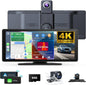 Wireless Carplay Screen for Car 10.26" 4K 360 Rotation Dash Cam Carplay&Android Auto Car Stereo 1080p Backup Camera GPS Navigation/Mirror Link/Voice Control/Siri/FM Satellite Radio Receiver