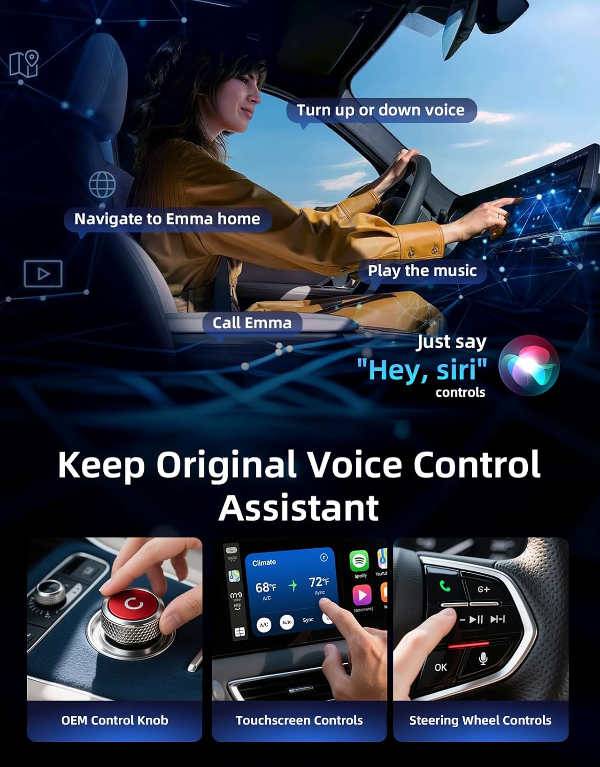 Wireless CarPlay Adapter & Android Auto Dongle – Plug & Play, Converts Wired to Wireless, Fast & Stable Connection, Compatible with iPhone iOS 10+, Android 11+ & 800+ Car Models (2016 & Newer)