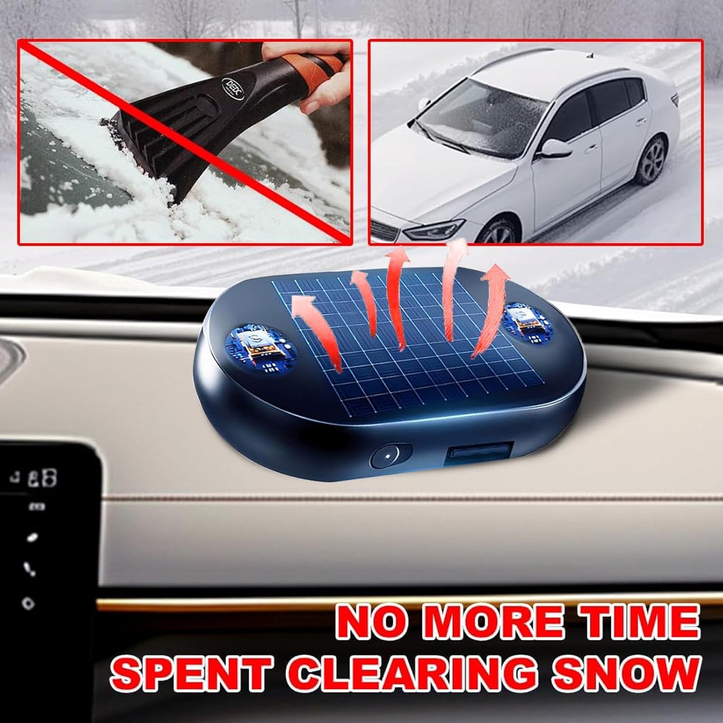 4pcs AntiFreeze Electromagnetic Car Snow Removal Device, Solar Electromagnetic Car Snow Removal Device, Portable Ca r Defroster,Fast and Efficient Vehicle Microwave Deicing Instrument for Ice Scraping