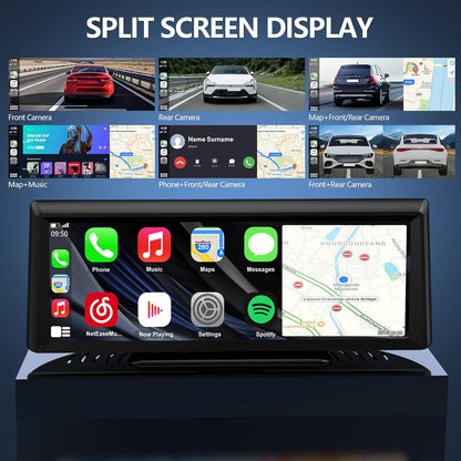 Wireless CarPlay Screen with 2K Dash Cam, 8.1" Portable Touchscreen Car Stereo with CarPlay & Android Auto, 1080P Backup Camera, Voice Control, Bluetooth, Mirror Link, GPS Navigation