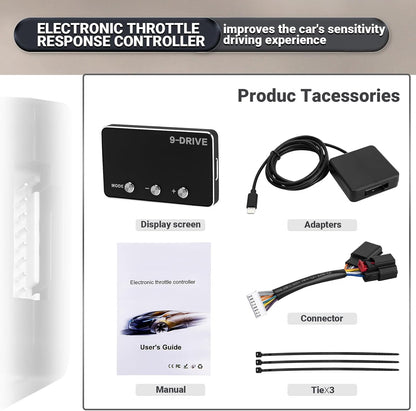 Throttle Response Controller 9 Drive Mode, 9 Drive Throttle Controller Automotive Electronic Acceleration Controller Compatible with Dodge Challenger Ram Cherokee KK Wrangler JK Maserati Ghibli