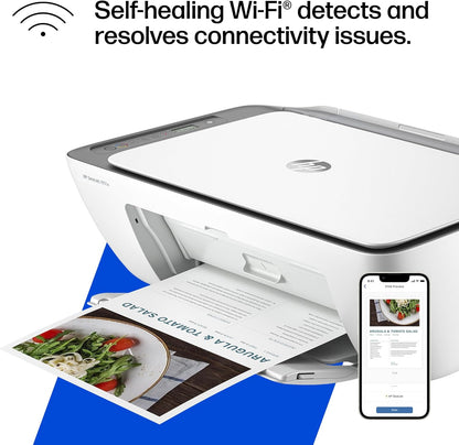 HP DeskJet 2855e Wireless All-in-One Color Inkjet Printer, Scanner, Copier, Best-for-home, 3 month Instant Ink trial included, AI-enabled (588S5A)