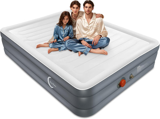 LunaDream Eclipse Series Twin Air Mattress with USB Rechargeable Built-in Pump, Wireless Inflatable Airbed, Durable Leakproof Design, Portable for Home & Camping