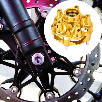 YIJU Front Brake Disc Wheel Hub Front Wheel Hub Spare Part Motorcycle Accessories Motorcycle Portable Front Wheel Hub Bearing Stud, gold