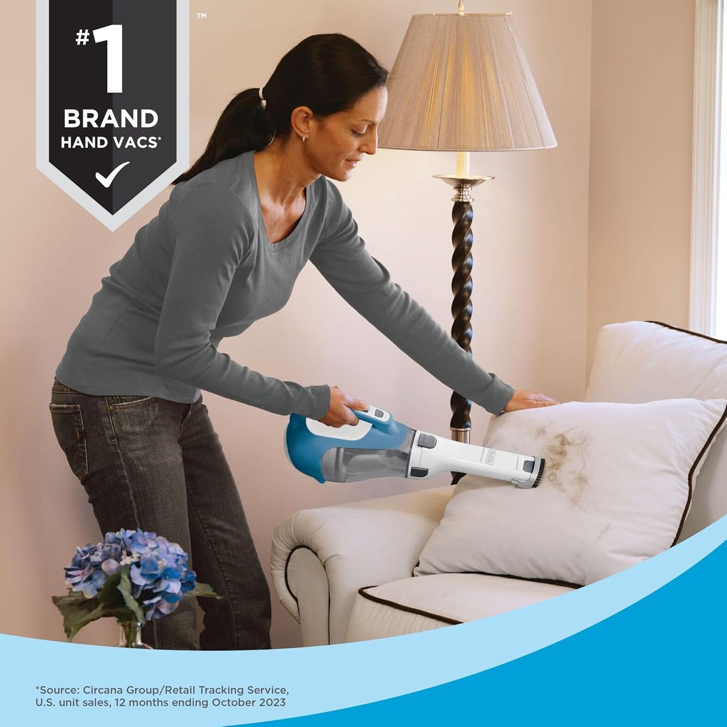 BLACK+DECKER dustbuster AdvancedClean Cordless Handheld Vacuum, Compact Home and Car Vacuum with Crevice Tool