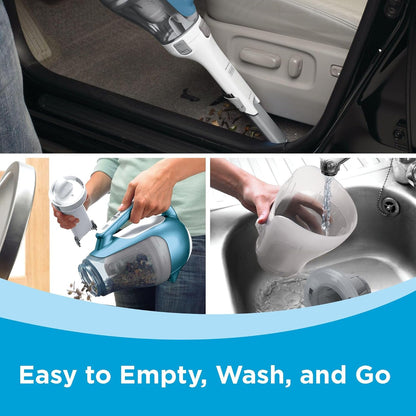 BLACK+DECKER dustbuster AdvancedClean Cordless Handheld Vacuum, Compact Home and Car Vacuum with Crevice Tool