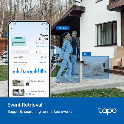 Tapo Smart Home Central Hub for Smart Devices – Connect up to 16 Our Cameras & 64 Sub-G Sensors, Built-in 16GB Storage + 2.5'' SATA Expandable Storage Option, Improves Camera AI Accuracy – Tapo H500